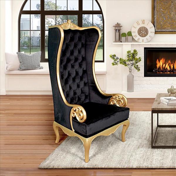 Design Toscano Palazzo Ducale Contemporary Wingback Throne Chair AF51692